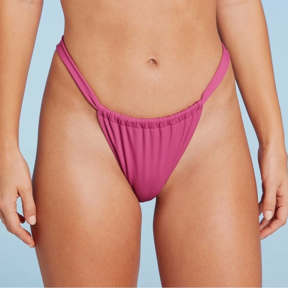 Shade & Shore Ultra High Leg Ultra Cheeky Pink Bikini Bottoms
